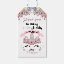 Magical Unicorn Birthday Favour Gift Tags