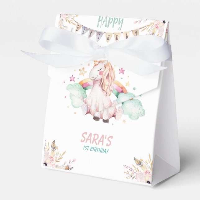 Magical Unicorn birthday giveaways Favor Box (Front Side)