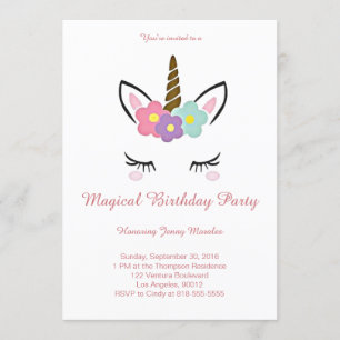 Magical Unicorn Birthday Invitation