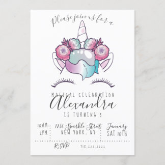Magical Unicorn Birthday Invitation