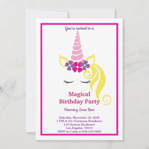 Magical Unicorn Birthday Invitation