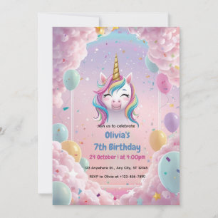 Magical Unicorn Birthday Invitation – Rainbow Part