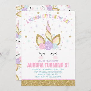 Magical Unicorn Birthday Invitation Unicorn Party