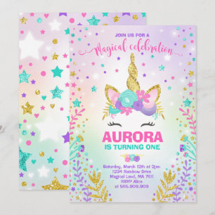 Magical Unicorn Birthday Invitation Unicorn Party