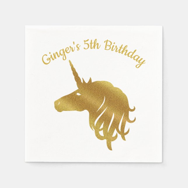 Magical Unicorn Birthday Napkin (Front)