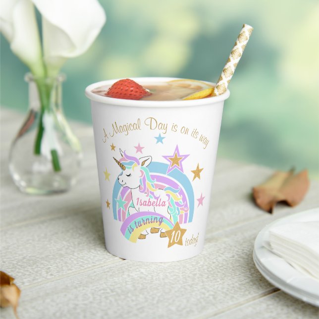 Magical Unicorn Birthday Paper Cups (Insitu)