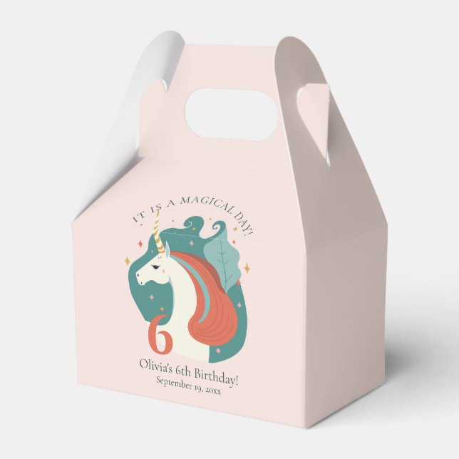 Magical Unicorn Birthday Party Favor Box (Front Side)