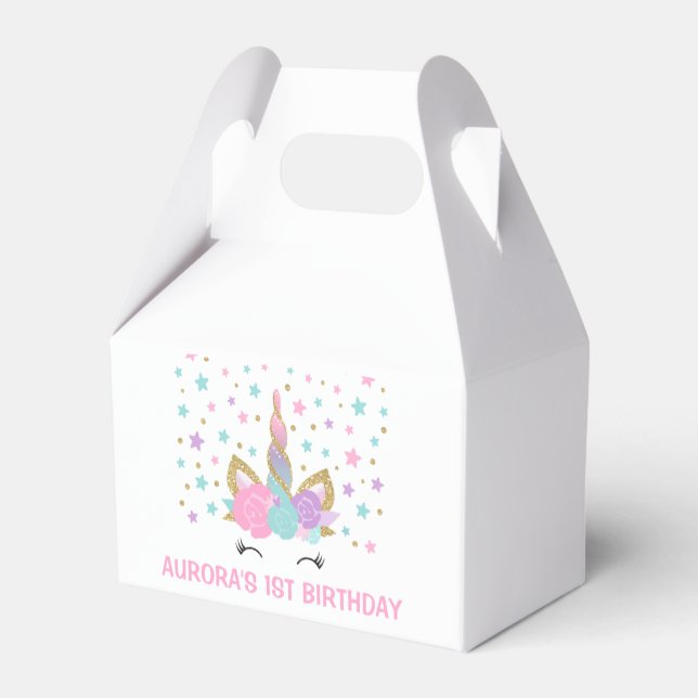 Magical Unicorn Birthday Party Favour Box (Back Side)