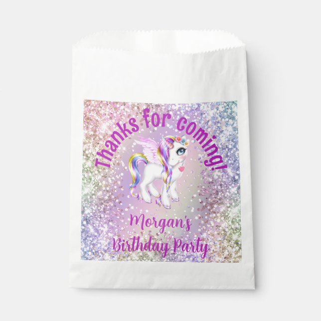 Magical Unicorn Birthday Party  Favours Favour Bag (Front)