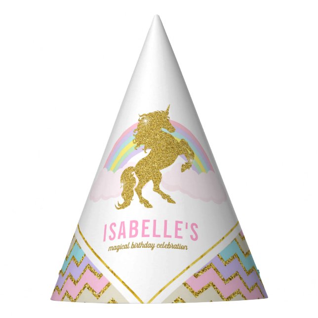 Magical Unicorn Birthday Party Hat (Front)