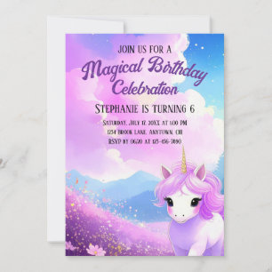 Magical Unicorn Birthday Party Invitation
