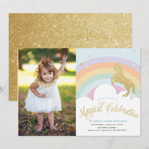MAGICAL UNICORN BIRTHDAY PARTY INVITATION