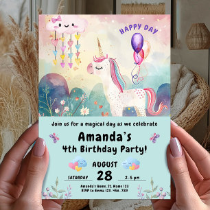 Magical Unicorn Birthday Party Invitation