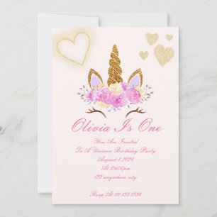 MAGICAL UNICORN BIRTHDAY PARTY INVITATION