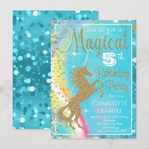 Magical Unicorn Birthday Party Invitations