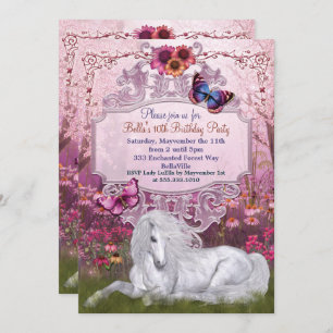 Magical Unicorn Birthday Party Invitations