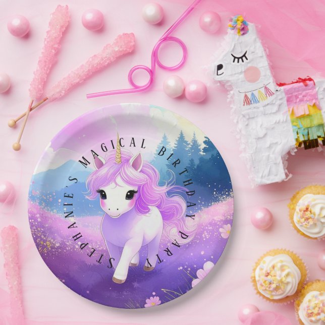 Magical Unicorn Birthday Party Paper Plates (Party)