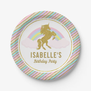 Magical Unicorn Birthday Party Plates