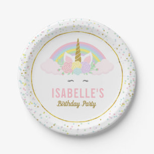 Magical Unicorn Birthday Party Plates