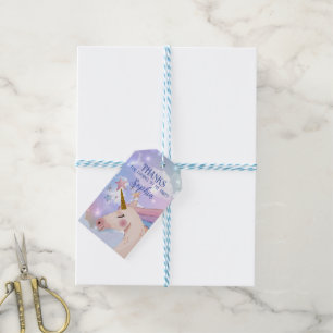 Magical Unicorn Birthday pink Blush Thank you  Gift Tags