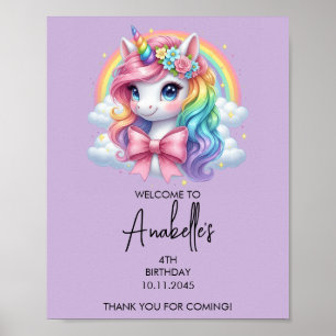 Magical Unicorn Birthday Poster Welcome Sign