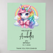 Magical Unicorn Birthday Poster | Welcome Sign