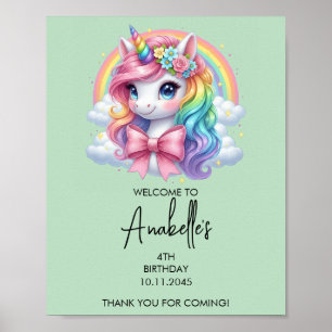 Magical Unicorn Birthday Poster Welcome Sign