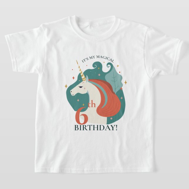 Magical Unicorn Birthday T-Shirt (Laydown)