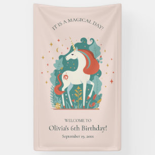 Magical Unicorn Birthday Welcome Banner