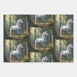 Magical Unicorn Birthday Wrapping Paper Sheet