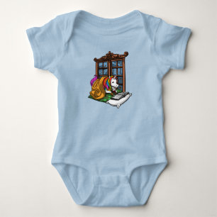 Magical Unicorn Book Reading Literature Geek Baby Bodysuit