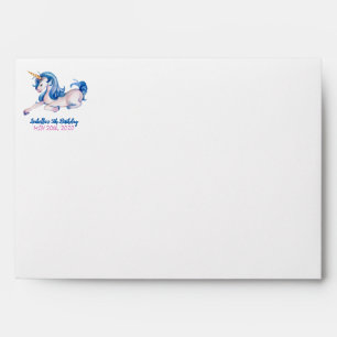 Magical Unicorn Castle Rainbow 5th Birthday Party  Envelope