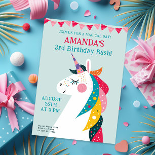 Magical Unicorn Celebration for Girls Invitation