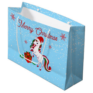 Magical Unicorn Christmas Large Gift Bag