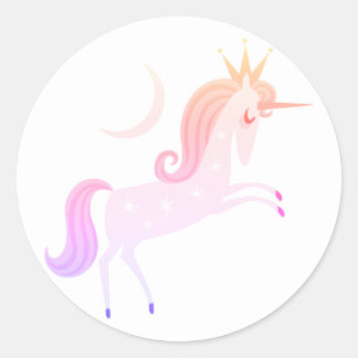 magical unicorn classic round sticker