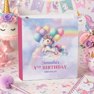 Magical Unicorn Colourful Pastel Birthday Binder