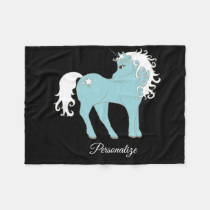Magical Unicorn Cute & Adorable with Star Fleece Blanket