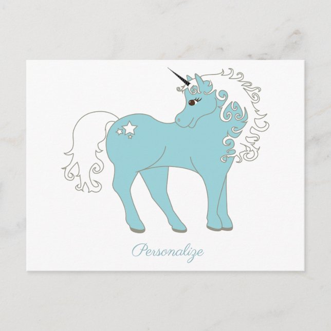 Magical Unicorn Cute & Adorable with Star Postcard (Front)