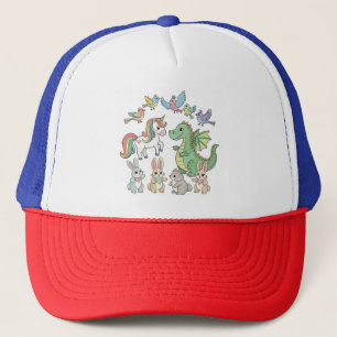 Magical Unicorn & Dragon Friends Kids Cap