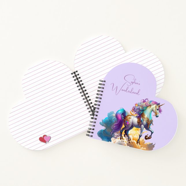 Magical Unicorn Fantasy clouds beautiful Birthday Notebook (Inside)