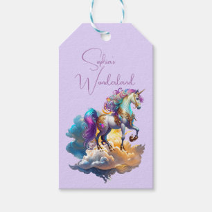 Magical Unicorn Fantasy clouds romance birthday  Gift Tags