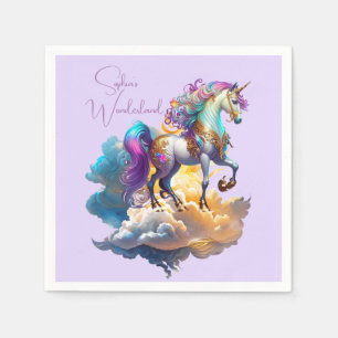Magical Unicorn Fantasy clouds romance birthday  Napkin