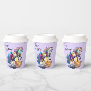 Magical Unicorn Fantasy clouds romance birthday Paper Cups