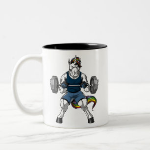 Magical Unicorn Fitness Gym Workout Bodybuilder Two-Tone Coffee Mug
