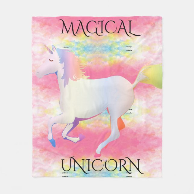 MAGICAL UNICORN  fleece blanket. Blanket (Front)