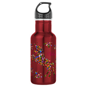 Magical Unicorn Flower Believe Glitter Personalize 532 Ml Water Bottle
