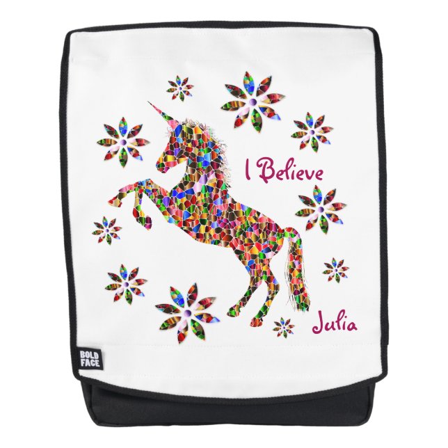 Magical Unicorn Flowers Backpack (Front)