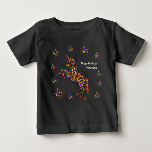 Magical Unicorn Flowers Birthday Personalize Baby T-Shirt
