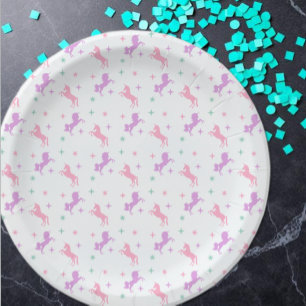 Magical Unicorn Girls Birthday Paper Plate