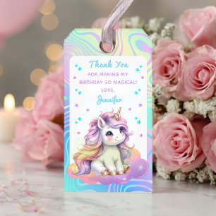 Magical Unicorn Glitter Birthday Party Favor Gift Tags